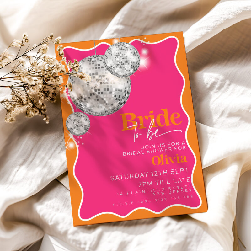 Disco Ball Bridal Shower Invitation 1