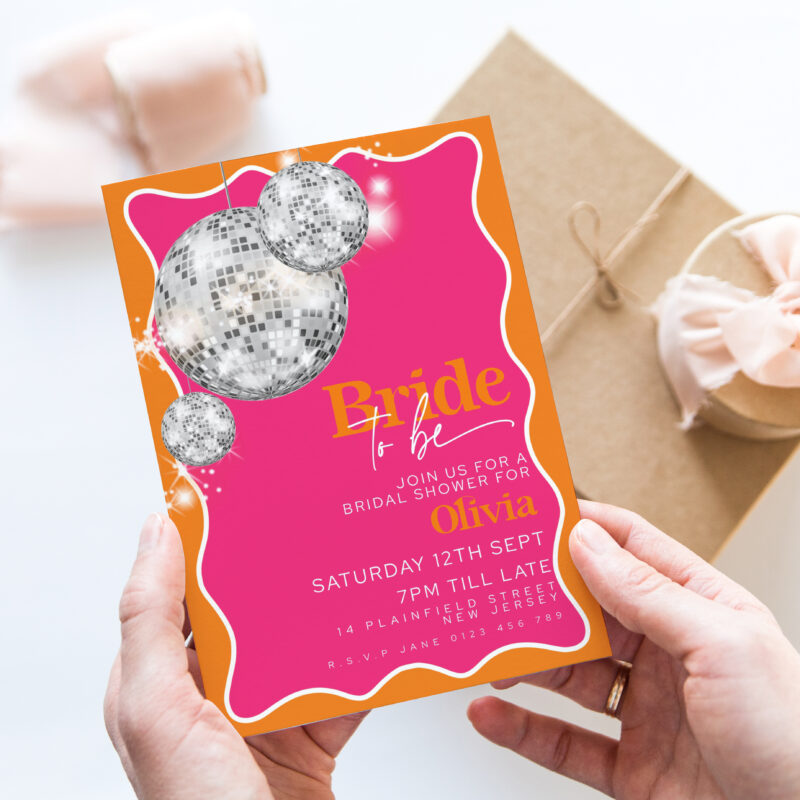 Disco Ball Bridal Shower Invitation 2