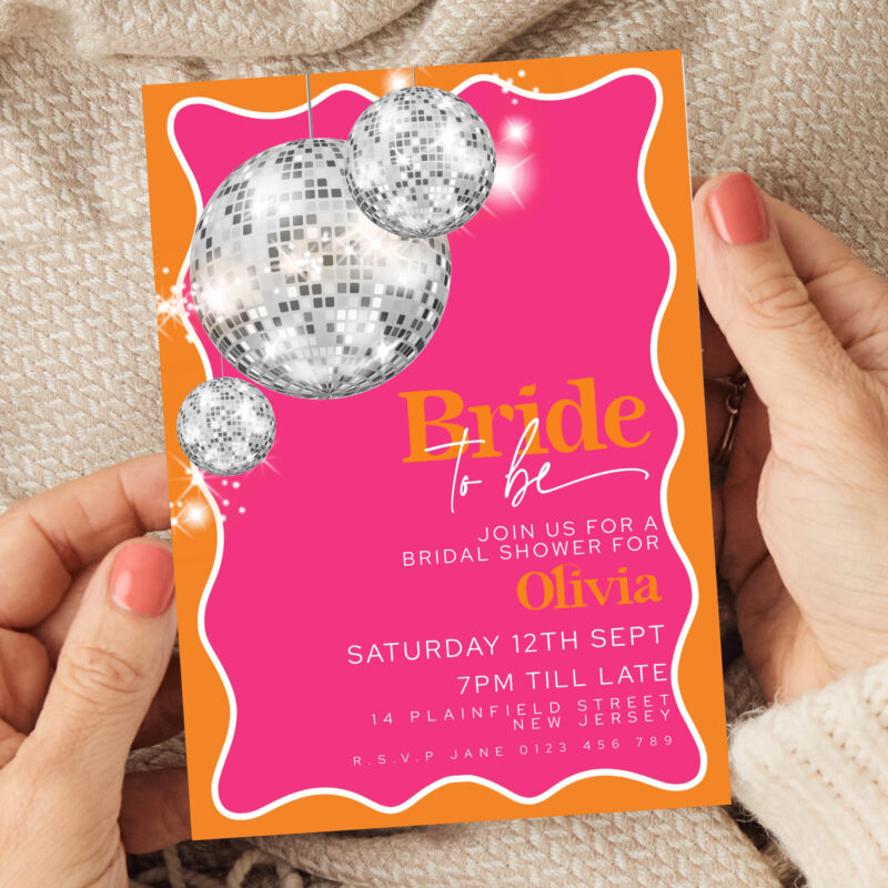 Disco Ball Bridal Shower Invitation 3