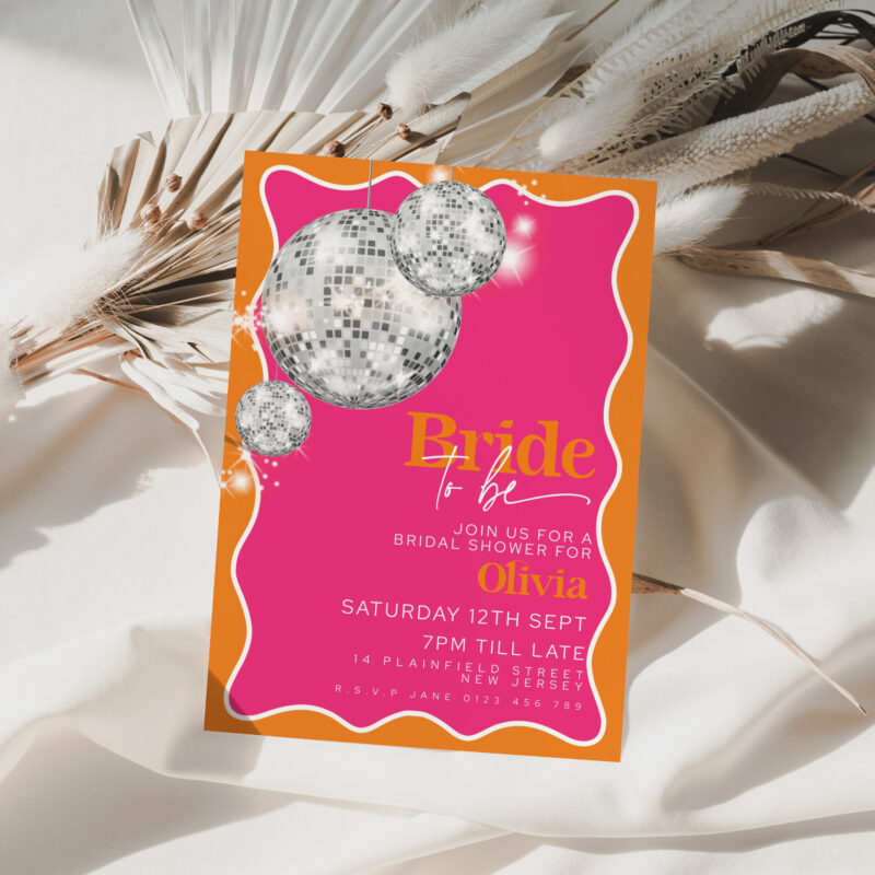 Disco Ball Bridal Shower Invitation 4