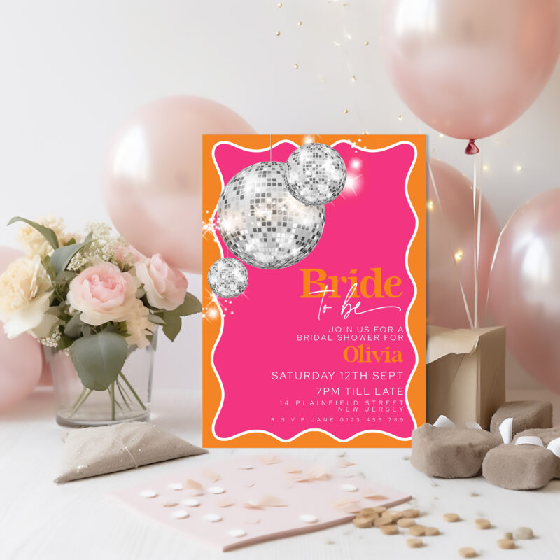 Disco Ball Bridal Shower Invitation 5