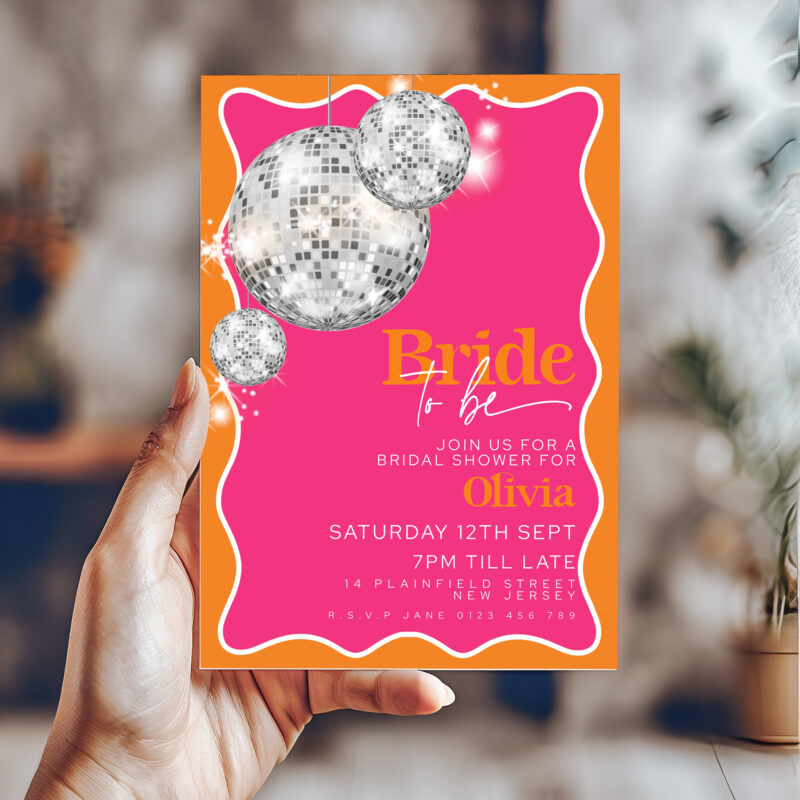 Disco Ball Bridal Shower Invitation 6