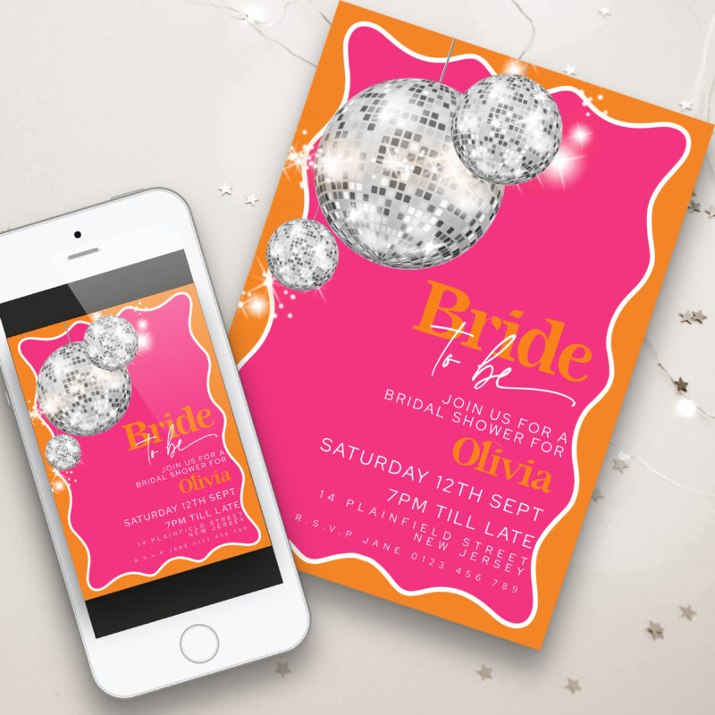 Disco Ball Bridal Shower Invitation 7