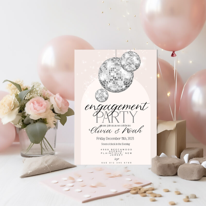 Disco Ball Engagement Invitation 5