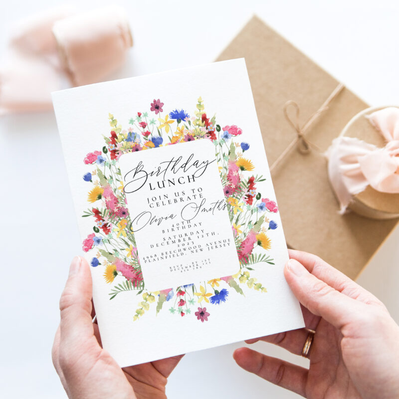 Wildflower Birthday Invitation 2