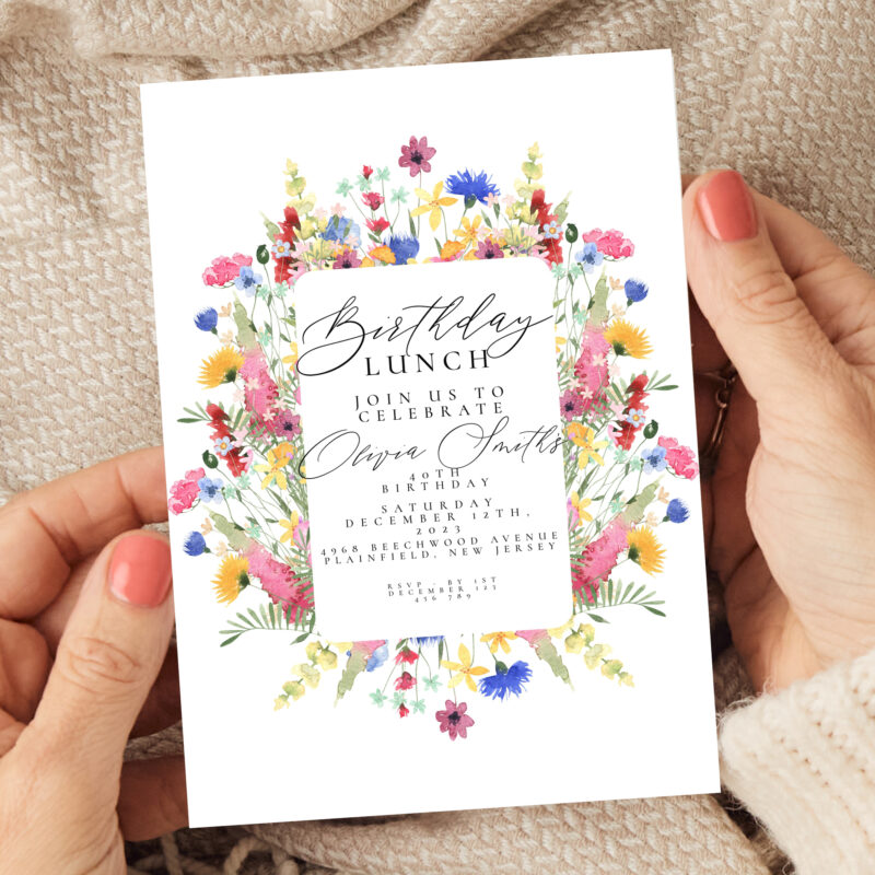 Wildflower Birthday Invitation 3