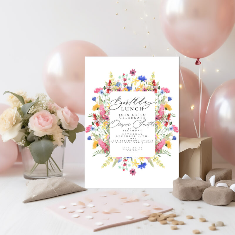 Wildflower Birthday Invitation 5