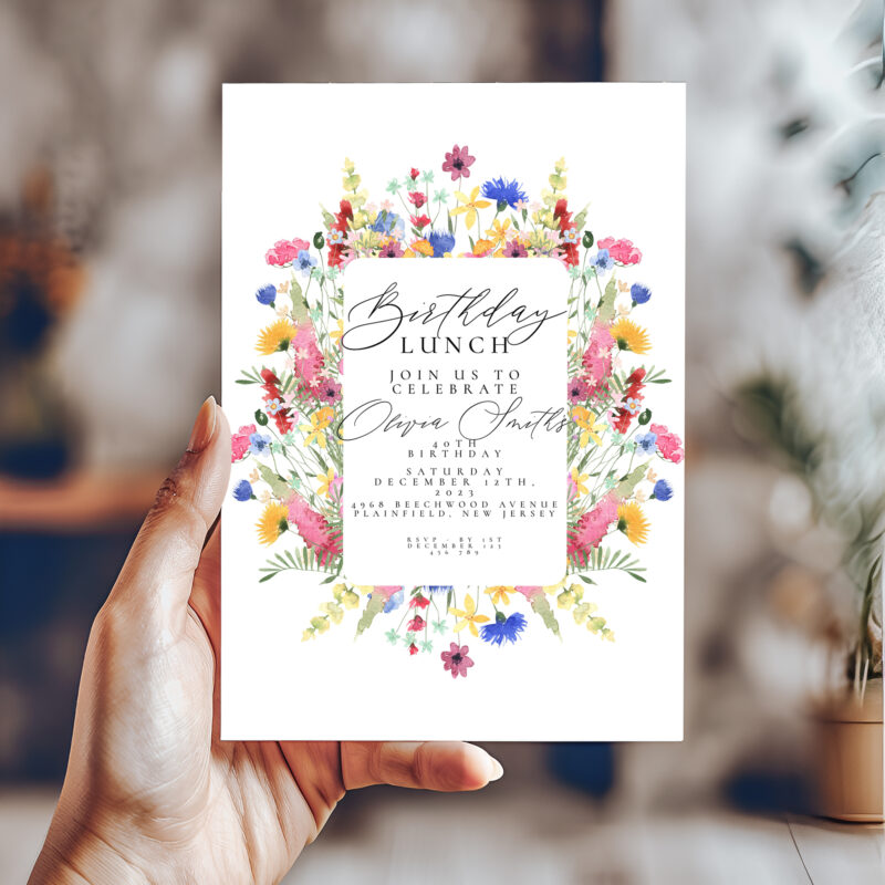 Wildflower Birthday Invitation 6